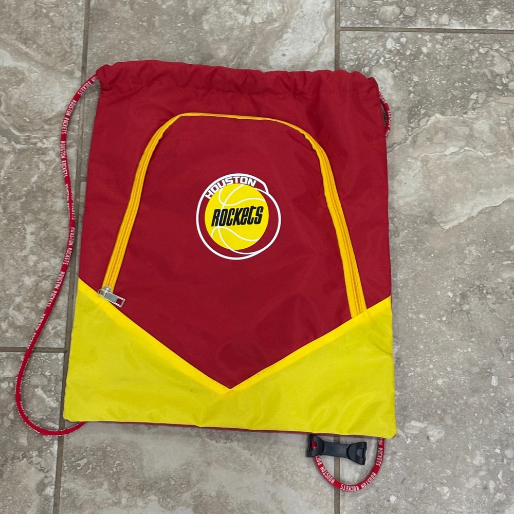 Houston Rockets FOCO Drawstring‎ Cinch Backpack Red Yellow NBA Gym Bag